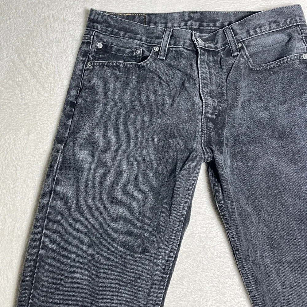Levi's 505 Jeans Mens 33x32 Black Regular Fit Straight Leg Faded Denim Casual